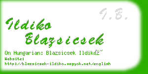 ildiko blazsicsek business card